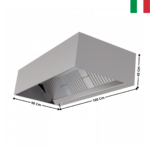 Hotte statique L. 1600 - Profondeur 900 Série CUBIQUE | DLHC916S | DYNASTEEL