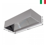 Hotte statique L. 1800 - Profondeur 900 Série CUBIQUE | DLHC918S | DYNASTEEL