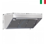 Hotte statique L. 1600 - Profondeur 900 Série GASTRO | DLHS916S | DYNASTEEL