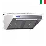 Hotte dynamique L. 1200 - Profondeur 900 Série SNACK | DLHD912D | DYNASTEEL
