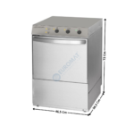 Lave-Verre 40x40 - 220V - Sans adoucisseur avec Doseur de Liquide de Rinçage et Détergent | DLLV40 | DYNASTEEL
