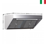 Hotte statique L. 1200 - Profondeur 900 Série GASTRO | DLHS912S | DYNASTEEL