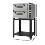 Four à pizza 8 pizzas - Modèle ECO - 2 Niveaux + Support | 75480040+75480065 | COMBISTEEL
