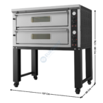 Four à pizza 12 pizzas - Modèle ECO - 2 Niveaux + Support | 75480105+75480115 | COMBISTEEL