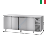 Meuble Table Positive - 470 L. - 4 portes pleines - Série SNACK 600 | SN604C4 | DALMEC