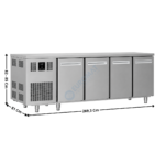 Meuble pâtissier réfrigérée 4 portes positive / Dessus Inox - Série TOP | TP4PC | NOSEM