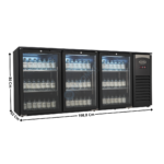 Arrière bar 3 portes battantes vitrées - Série Economique | 75030010 | COMBISTEEL