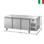 Soubassement Positive - 168 L. - 3 portes pleines - Série SNACK 650 | SR703P4 | DALMEC