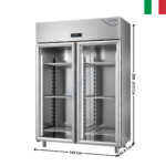 Armoire positive GN2/1 1400 L. - 2 portes vitrées | DA1400PV4 | DALMEC