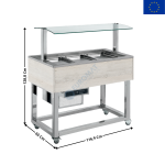 Buffet à Froid Statique Positif 3 x GN1/1 - Coloris HEMlLOCK | 00012106 | REDFOX