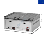 Grill à pierre de lave double à Gaz | GL60GS | REDFOX