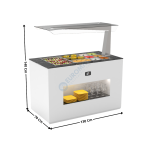Buffet 130 Cm Plaque Froide Statique 65mm 3 x GN1/1 / Avec Kit Vitrage / Blanc - Série MODULAR | BUF65A | SAYL