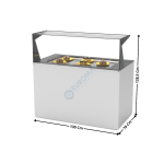 Buffet 130 Cm Plaque Froide Statique 15mm / Avec Kit Vitrage / Blanc - Série MODULAR | BUF15ET | SAYL