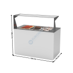 Buffet 130 Cm Bain-Marie 65mm 3 x GN1/1 / Avec Kit Vitrage / Blanc - Série MODULAR | BUB65ET | SAYL