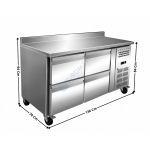 Meuble table réfrigérée - 4 tiroirs GN1/1 H.150 | DREG2200AC+2XACSET2700 | ATLAS COLD