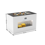 Buffet 130 Cm Plaque Chauffante Sahara 15mm / Sans Vitrage / Blanc - Série MODULAR | BUS | SAYL