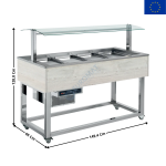 Buffet à Froid Statique Positif 4 x GN1/1 - Coloris HEMlLOCK | 00012109 | REDFOX