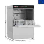 Lave-Verres frontal revêtement simple 39x39 - 230 V | QQI42 | REDFOX