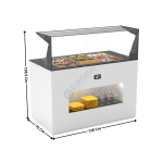 Buffet 130 Cm Plaque Froide Statique 65mm 3 x GN1/1 / Avec Kit Vitrage / Blanc - Série MODULAR | BUF65E | SAYL