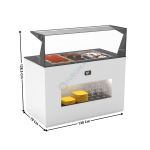 Buffet 130 Cm Bain-Marie 65mm 3 x GN1/1 / Avec Kit Vitrage / Blanc - Série MODULAR | BUB65E | SAYL