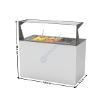 Buffet 130 Cm Bain-Marie 150mm / Avec Kit Vitrage / Blanc - Série MODULAR | BUB150ET | SAYL