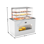 Buffet 130 Cm Bain-Marie 65mm 3 x GN1/1 / Avec Kit Vitrage / Blanc - Série MODULAR | BUB65V | SAYL