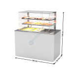 Buffet 130 Cm Bain-Marie 65mm 3 x GN1/1 / Avec Kit Vitrage / Blanc - Série MODULAR | BUB65VT | SAYL