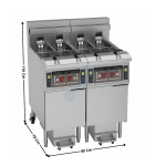 Friteuses élec 4 x 13 L. sur coffre avec Filtration - Haut Rendement - Série Economique | 2XDGFD13L | CUISTANCE