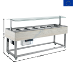Buffet à Froid Statique Positif 6 x GN1/1 - Coloris HEMlLOCK | 00012112 | REDFOX
