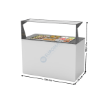 Buffet 130 Cm Plaque Froide Statique 65mm 3 x GN1/1 / Avec Kit Vitrage / Blanc - Série MODULAR | BUF65ET | SAYL