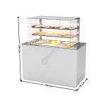 Buffet 130 Cm Plaque Froide Statique 65mm 3 x GN1/1 / Avec Kit Vitrage / Blanc - Série MODULAR | BUF65VT | SAYL