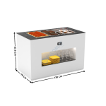 Buffet 130 Cm Bain-Marie 65mm 3 x GN1/1 / Sans Vitrage / Blanc - Série MODULAR | BUB65 | SAYL