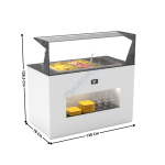 Buffet 130 Cm Bain-Marie 150mm / Avec Kit Vitrage / Blanc - Série MODULAR | BUB150E | SAYL