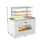 Buffet 130 Cm Bain-Marie 150mm / Avec Kit Vitrage / Blanc - Série MODULAR | BUB150V | SAYL