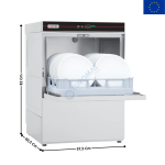 Lave-Vaisselle frontal revêtement simple 50x50 - 400 V | QQI52T | REDFOX
