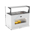 Buffet 130 Cm Plaque Froide Statique 150mm 3 x GN1/1 / Avec Kit Vitrage / Blanc - Série MODULAR | BUF150E | SAYL