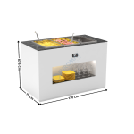 Buffet 130 Cm Bain-Marie 150mm / Sans Vitrage / Blanc - Série MODULAR | BUB150 | SAYL