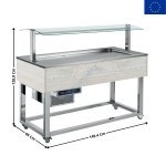 Buffet Plaque Froide Statique Positif 4 x GN1/1 - Coloris HEMlLOCK | 00012118 | REDFOX