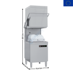 Lave-Vaisselle à capot revêtement simple 50x50 - 400 V | QQI102 | REDFOX