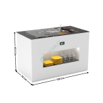 Buffet 130 Cm Plaque Froide Statique 150mm 3 x GN1/1 / Sans Vitrage / Blanc - Série MODULAR | BUF150 | SAYL