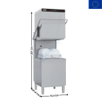 Lave-Vaisselle à capot revêtement simple 50x50 - Commandes en Haut - 400 V | QQI102TOP | REDFOX