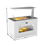 Buffet 130 Cm Bain-Marie 150mm / Avec Kit Vitrage / Blanc - Série MODULAR | BUB150A | SAYL