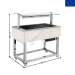 Buffet Chauffant Vitro-Céramique 3 x GN1/1 - Coloris HEMlLOCK | 00012148 | REDFOX