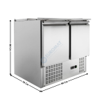 Saladette réfrigérée - 2 portes pleines GN1/1 - 2 x GN1/1 + 3 x GN1/6 | DLSH900 | DYNASTEEL
