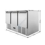 Saladette réfrigérée - 3 portes pleines GN1/1 - 4 x GN1/1  DLSH903 | DYNASTEEL