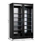Armoire réfrigérée - 2 portes vitrées battantes 780 L. | LG800XPB | CUISTANCE