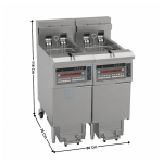 Friteuses élec 2 x 21,5 L. sur coffre avec Filtration - Haut Rendement - Série Economique | 2XDGF26L | CUISTANCE