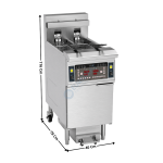 Friteuse élec 2 x 13 L. sur coffre avec Filtration - Haut Rendement - Série Economique | DGFD13L | CUISTANCE
