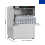 Lave-Verres Frontal revêtement simple 35x35 - 230 V | QQI37 | REDFOX