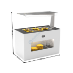 Buffet 130 Cm Plaque Froide Statique 15mm / Avec Kit Vitrage / Blanc - Série MODULAR | BUF15A | SAYL
